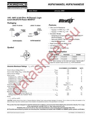 HUFA76609D3ST datasheet  